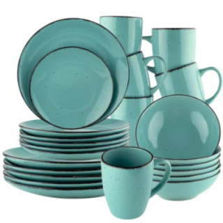 Serwis obiadowy 24 elementów Turkusowy